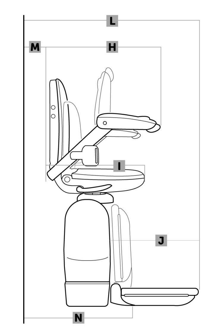 Acorn outdoor Stairlift in Massachusetts side view